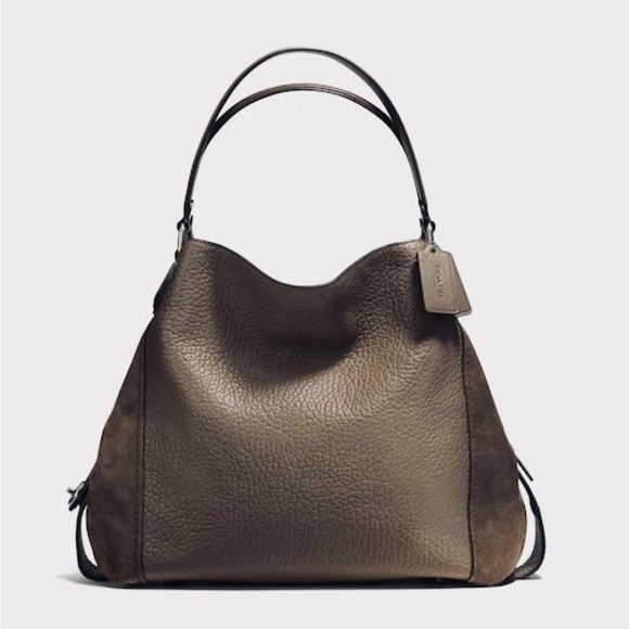 Coach Handbags - Coach Edie 42 Mixed Leather and Suede Hobo, Fatigue